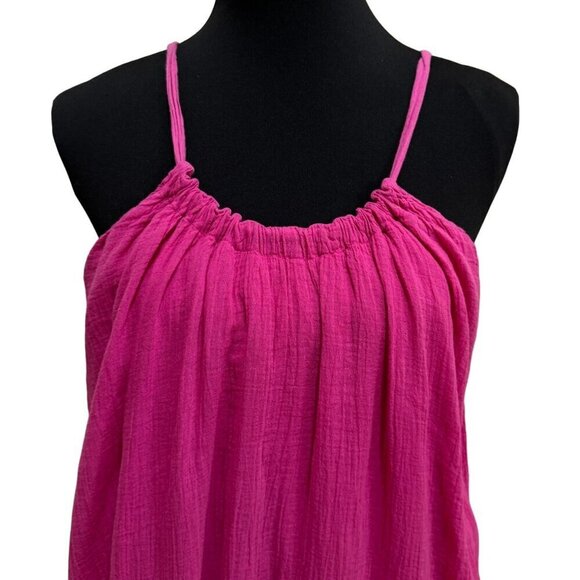 Velvet Graham & Spencer Womens M Dress Cotton Gauze Pink Sleeveless Vintage Slub - Picture 2 of 8